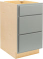Quicklock RTA (Ready-to-Assemble) | Base Kitchen Cabinets - Shaker Style | Made in America (Magnetic Gray, 18" W x 34.5" H x 24" D 3 Drawer Pots and Pans)