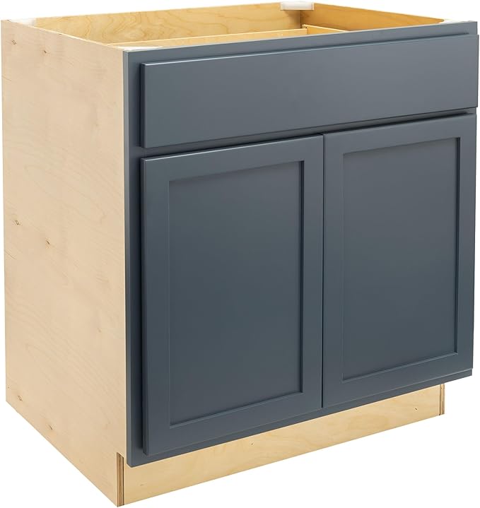 Quicklock RTA (Ready-to-Assemble) | Base Kitchen Cabinets - Shaker Style | Made in America (Needlepoint Navy, 30" Wx34.5 Hx24 D Base)