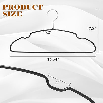 Metal Hangers,30 Pack Clothes Hanger Space Saving,Non Slip Coat Hanger for Shirt, Dress, Pants,Heavy Duty Hangers,Black