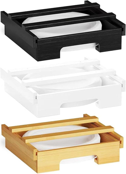 Wall Mounted Paper Plate Storage Rack Practical Under Cabinets Dish Efficient Kitchenwares Decorations