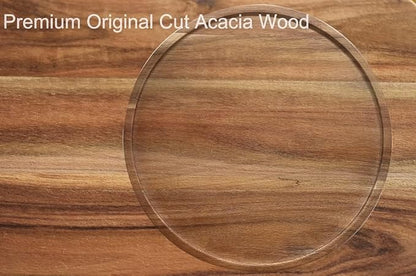 10" Acacia Wood Lazy Susan Organizer Kitchen Turntable for Cabinet Pantry Table Organization