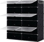 Patented Shoe Racks Organizers Shelves, Floor-Standing, Wall Hanging, Sturdy and extendable. Easy DIY Assembly, for Door Entrance, Closet, and Workplace (2x6Grid, Translucent & Black)