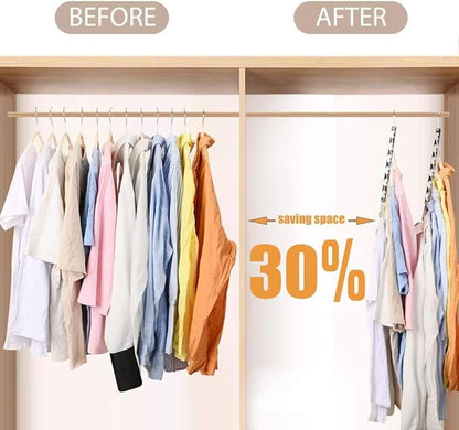 Metal Magic Hangers Space Saving Clothes Hangers Closet Space Saver Clothing Hanger Oragnizer for Wardrobe Space,Wrinkle-Free Clothes（Pack of 8）