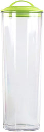 Reston Lloyd Tall Clear Spaghetti Pasta Storage Canister Container with Airtight Lid BPA Free for Kitchen Pantry Organization, Lime