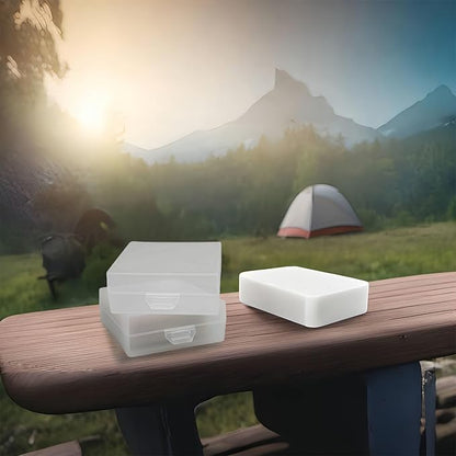 Bathroom Soap Dishes for Dr. Squatch Soap, Square Travel Soap Container with Lid, Portable Bar Soap Holder for Shower Soap Dish Box for Traveling Camping Outdoor Elimeta (2pack Matte Clear)