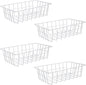 Orgneas Freezer Organizer Bins Metal Wire Storage Baskets for Upright Refrigerator Chest Freezer, Kitchen Pantry Storage and Organization for Fruit Vegetable Soda Cans Toys and Snacks, Set of 4