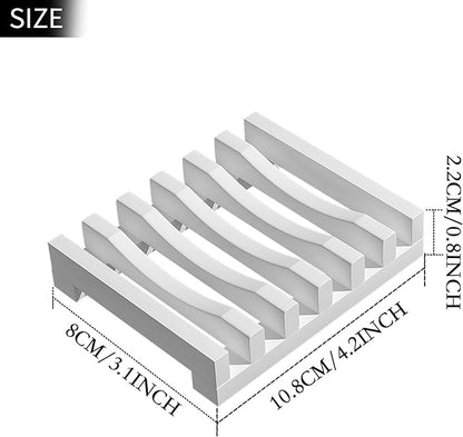 Topsky 2Pcs Soap Dish Holder, Non-Slip Bathroom Accessories Silicone Soap Case Saver, Sink Deck Bathtub Shower Dish Soap Drainer, Silicone Holder for Soap, Sponges, Scrubber (White)