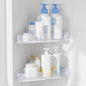 Sotfamily Plastic Shower Caddy Corner (for 90° Only), 2 Pack Adhesive Corner Shower Shelves for Bathroom Organizers and Storage, Frosted Clear