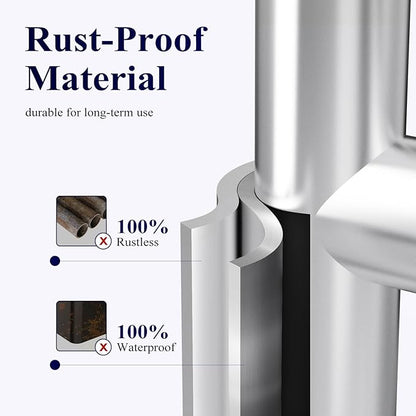 Kitsure Toilet Paper Holder Free Standing – Rustproof Metal Toilet Paper Stand for 4 Rolls with Anti-Slip Base and Shelf for Phone & Small Items, Bathroom Organizers and Storage, Medium, Silver