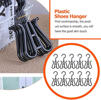 Hemobllo 10 Pack Shoe Organizer Rack Double Hooks Plastic Hangers for Slippers and Shoes Space-Saving Hanging for Closet Door