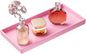 Vanity and Bathroom Tray, 9.8" ABS Countertop Organizer,Waterproof Vanity Tray for Toilet Tank,Perfume,Soap,Keys,Bathroom Accessories,Kitchen and Bath Trays,Non Slip Small Trays,Pink