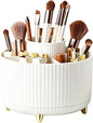 Makeup Brush Holder, Makeup Brush Organizer Countertop, Skincare Makeup Cosmetic Perfume Organizer Storage Box Case for Vanity Bathroom Countertop(White)