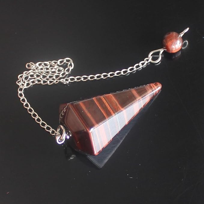 Faceted Mixed gemstone crystal pendulum point reiki chakra pendant bead Chain 6''
