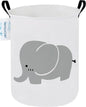 Laundry Basket Canvas Fabric Collapsible Organizer Basket for Storage Bin Toy Bins Gift Baskets Bedroom Clothes Children Nursery Hamper (Elephant)