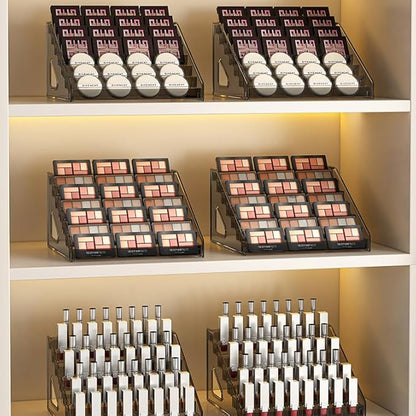 Nail Polish Organizer 84 Bottles of 7 Layers Sunglass Organizer Acrylic Display Rack Eyeglasses Storage Essential Oils Holder Makeup Organizer No Tool Needed Assembly, Grey
