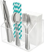 My Space Organizers Utensil Holder Silverware Caddy Countertop Cutlery Organizer For Napkins Flatware Spoon Fork Knife Plastic Acrylic