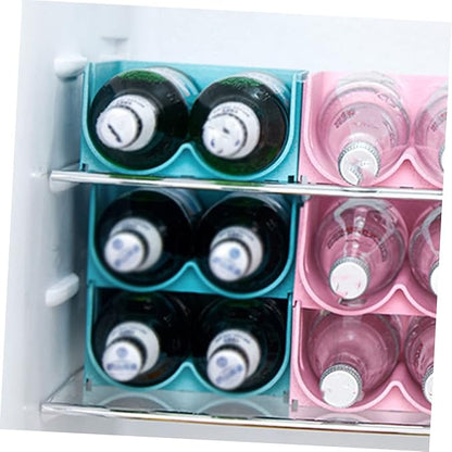 COLLBATH 4pcs Stackable Drink Storage Containers Beverage Rack for Refrigerator Organization Water Bottle Holder for Efficient Space Saving and Stylish Home Decor