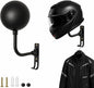 ZUDAY Home Helmet Hanger Wall Mount, 180° Swivel Rack and Holder with 2 Hooks to Motorcycle Helmet, Bike Coat, Hat, Baseballs Cap, Rugby Helmet