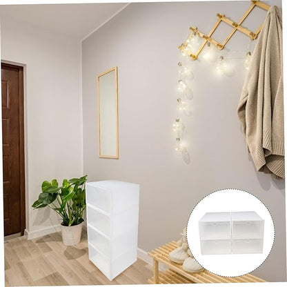 4pcs Thickened Plastic for Men Stackable and Storage for Home Organization for Shoes and Sundries