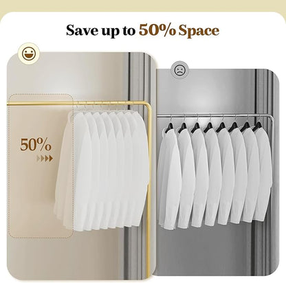 Non-Slip PVC Coating Metal Coat Hangers 40 Pack, Heavy Duty Clothes Hangers, No Shoulder Bumps, Space Saving Hangers for Sweaters, Suits, Shirts, Skirt, Jackets, White