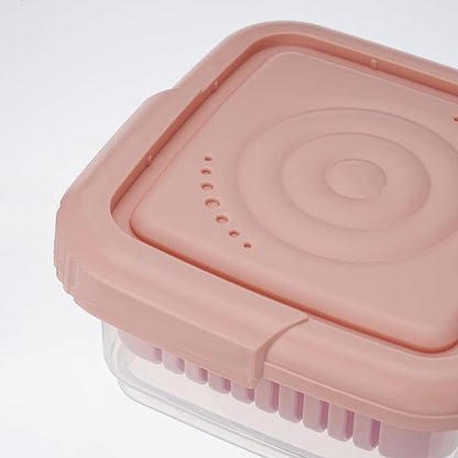 Soap Dish, Square Soap Travel Case with Drainage Layer, Leak-Proof Soap Container for Gym, Bathroom, Traveling, Camping, Soap Bar Shampoo Holder for Shower (Pink)