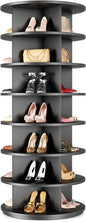 Rotating Shoe Rack 7 Tier Spinning Shoes Organizer Tower for 28-32 Pairs Lazy Susan 360 Revolving Shoe Storage Cabinet Rotate Shoe Handbag Rack Round Carousel for Closet, Bedroom (Black)