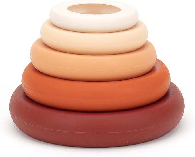 Food Huggers 5pc Reusable Silicone Food Savers | BPA Free | Plastic Free Food Storage | Dishwasher Safe | Fruit & Vegetable Produce Storage for Onion, Tomato, Lemon, Banana & Cans | Round, Terracotta