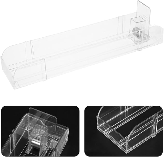 Zerodeko Convenience Store Beverage Pusher Tray Rack Retail Can Organizer for Refrigerator Self Pushing Soda Can Dispenser Dual Sided Design 4CM High Long