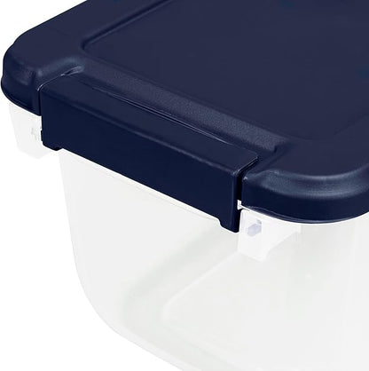 Hefty Home Logic 6.5 Qt. Latch Lid Storage Tote, Clear/White, 8/Pack (HLCOM7249010759)