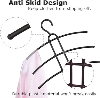 upra Shirt Hangers Space Saving Plastic 10-Pack, Durable Multi-Functional Non-Slip Clothes Hangers Closet Organizers, for Coats Jackets Pants Dress Scarf, Dorm Room/Apartment Essentials