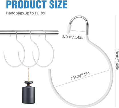 5 Pieces Non-Slip Tie Hanging Hooks Scarf Ring Hanger Belt Organizer Closet Accessories Organizer for Ties Scarves Belts and Jewelry (White)