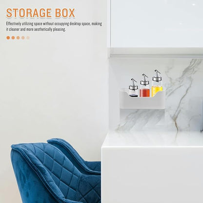 ULTECHNOVO 2-Pack Adhesive Cabinet Door Organizer Kitchen Storage Rack for Bathroom Pantry Hanging Storage Bins for Spices Small Items 9.21X4.33X2.75 Inch