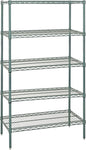 Quantum Storage Systems WR63-2436P Starter Kit Wire Shelves Green Epoxy 4 Shelves 63" H x 36" W x 24" D