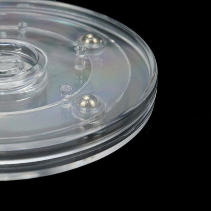 Geesatis 4" Acrylic Lazy Susan Turntable Organizer - 4 Pack Clear Swivel Plates with Steel Ball Bearings for Kitchen Base Turn Dining Table, Clear