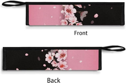COEQINE Cherry Blossom Floral Utensil Case Reusable Portable Flatware Organzier Bag Tableware Carrying Case Chopsticks Knife Fork Spoon Straw Storage Case Zipper Bag for Cutlery Kit