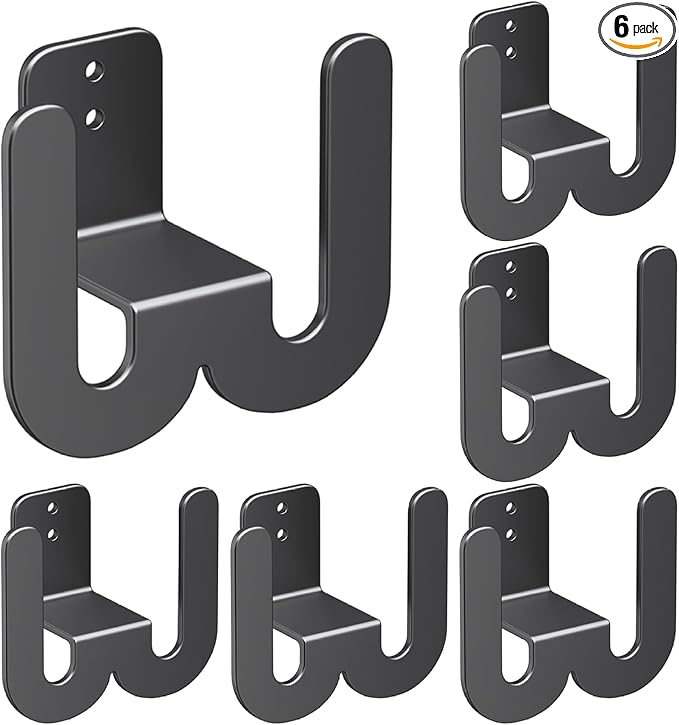 Slipper Rack, 6Pcs Wall Mounted Carbon Steel Shoe Hanger with Adhesive Hanger, Multi-Purpose Wall Hooks for Hanging(Grey)
