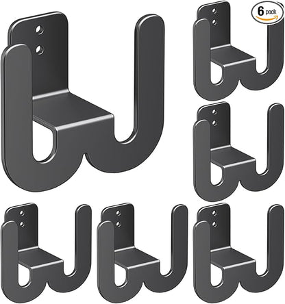 Slipper Rack, 6Pcs Wall Mounted Carbon Steel Shoe Hanger with Adhesive Hanger, Multi-Purpose Wall Hooks for Hanging(Grey)