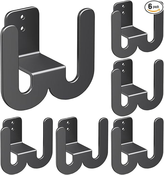 Slipper Rack, 6Pcs Wall Mounted Carbon Steel Shoe Hanger with Adhesive Hanger, Multi-Purpose Wall Hooks for Hanging(Grey)