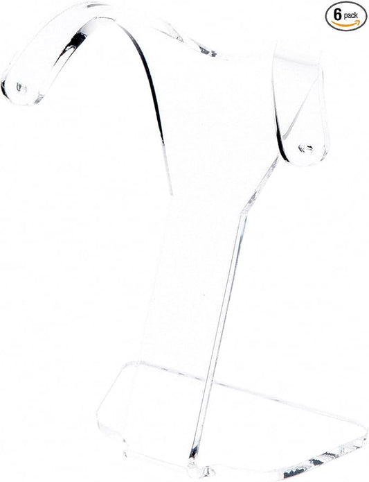 Plymor Clear Acrylic Divided Pair Hanging Earring Display Stand, 3.125" W x 1.75" D x 4" H (6 Pack)