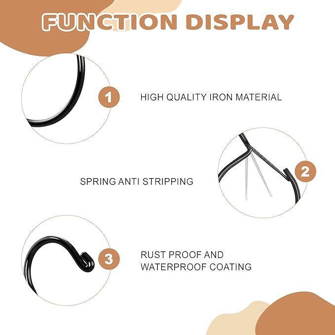 8 Pcs Belt Hanger, Belt Hanger for Closet, Rust-Proof Belt Organizer, S Shaped Metal Hook for Closet, Holds Ties, Scarves, Silk Scarf, Hat, Bags and Accessories（Black）