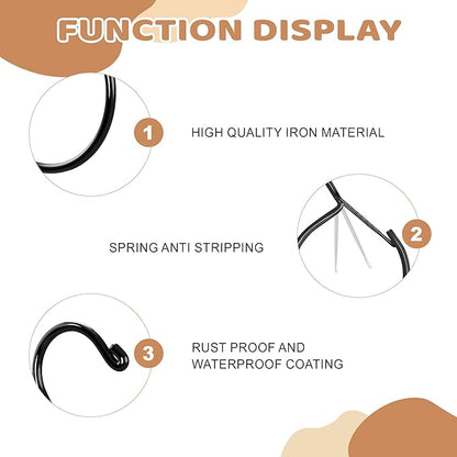 8 Pcs Belt Hanger, Belt Hanger for Closet, Rust-Proof Belt Organizer, S Shaped Metal Hook for Closet, Holds Ties, Scarves, Silk Scarf, Hat, Bags and Accessories（Black）
