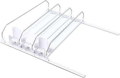 Adjustable Fridge Drink Organizer Dispenser, Self Pushing Soda Can Organizer, Holds 5-6 Cans for Home Refrigerators, Living Supermarkets (3Pcs)