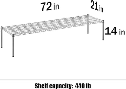 21" Deep x 72" Wide x 14" Height Wire Shelving Kit | NSF Commercial Storage Rack Unit