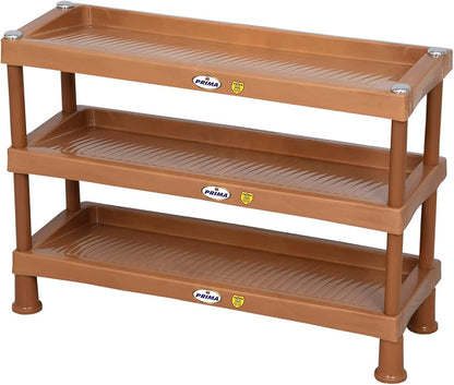 Prima Plastic Shoe Rack-3 | Storage Organizer | Shelves for Home | Living Room | Bedroom (3 Shelves)
