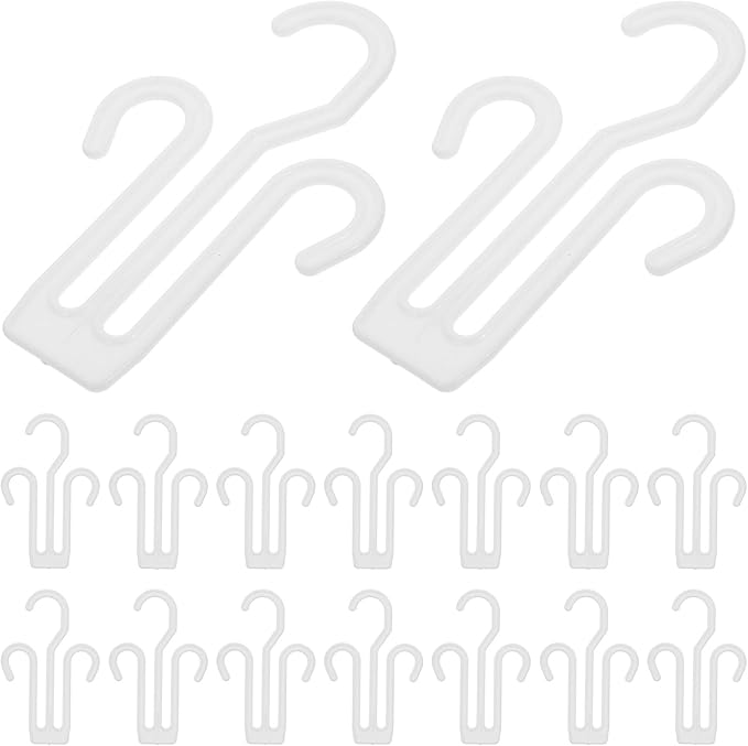 CALLARON 20pcs Hanging Shoe Organizer Hooks for Sandal and Slipper Display, Thickened White Plastic Shoe Drying Hangers for Home and Retail Store Storage