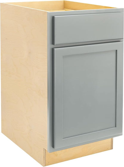 Quicklock RTA (Ready-to-Assemble) | Base Kitchen Cabinets - Shaker Style | Made in America (Magnetic Gray, 21" Wx34.5 Hx24 D Base)
