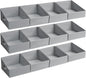 DIMJ Closet Storage Bins 12 Pack - Fabric Storage Baskets for Shelves, Collapsible Clothes Organizer with Handles, Trapezoid Shelf Organization Storage Cubes for Purse, Toys, Books, Towel, Clothes