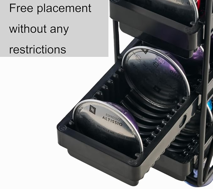 coffee Pod Holder 4 Tier Coffee Pod Holder For Countertop With 32 pods,Black 1pcs
