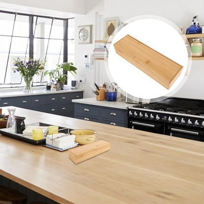 Bamboo Chopstick Box Kitchen Drawer Organizer Silverware Storage Case Utensil Holder Space-Saving 11.81X3.54X2.36In Bamboo Storage Container for Chopsticks Flatware Kitchen Use