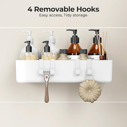 Orimade Shower Caddy 3-Pack, No-Drill Adhesive Shelves for Bathroom, Rustproof ABS Storage Organizer Set, White